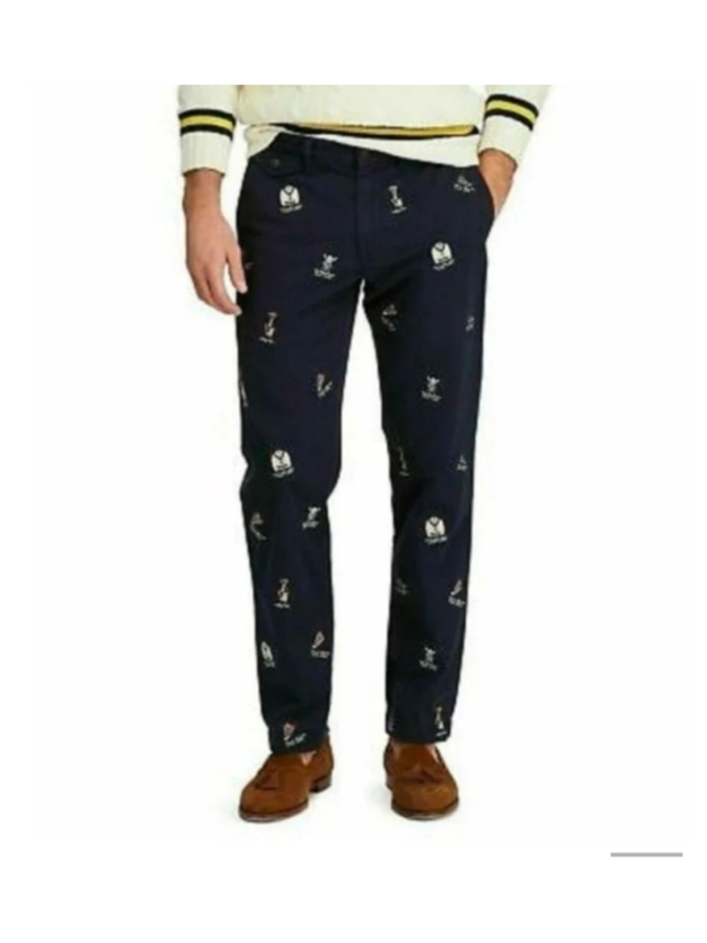 Polo Ralph Lauren Navy chino College Bear Straight Stretch Fit NWT 40x30